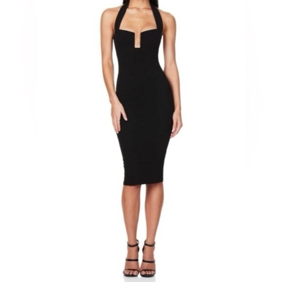 Dynamite Dresses & Skirts - Dynamite Halter Bodycon Midi Bare Dress
